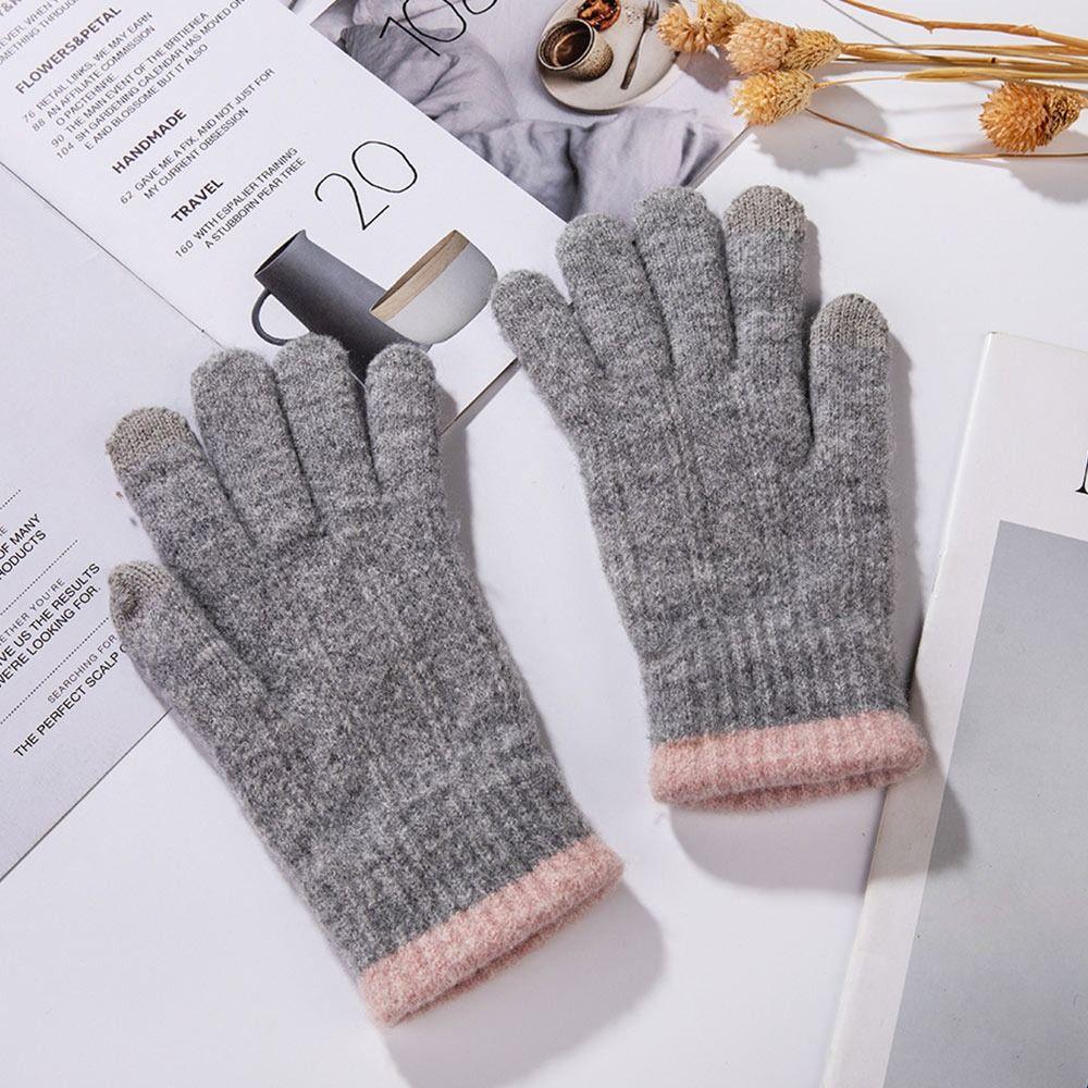 Толстые вязаные перчатки Вязаные варежки с полными пальцами Зимние теплые женские перчатки Женские Девушки
