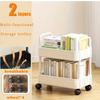 Multifunctional Organizer Storage Double Layer Rolling Storage Cart Mobile Household Items Storage Cart with Wheels Bathroom