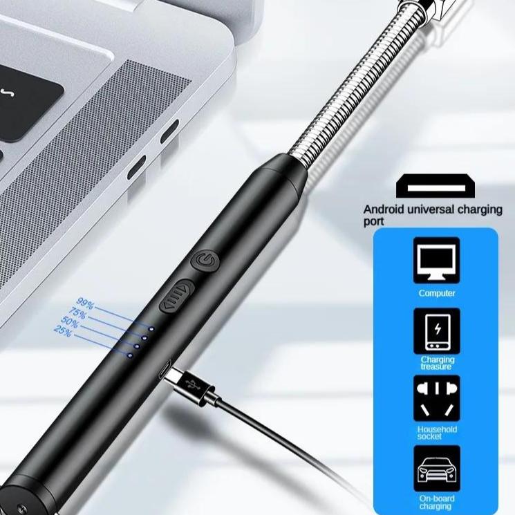 USB Перезаряжаемая Плазменная Дуговая Зажигалка с Гибким Шейным Держателем для Универсального Использования