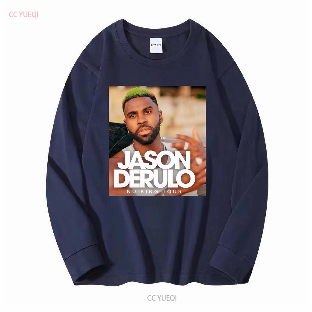 Jason Derulo Nu King World Tour 2024 T Shirt Cotton Men S 5XL 1CM2135 long or short sleeves vintage Washed Versatile homme