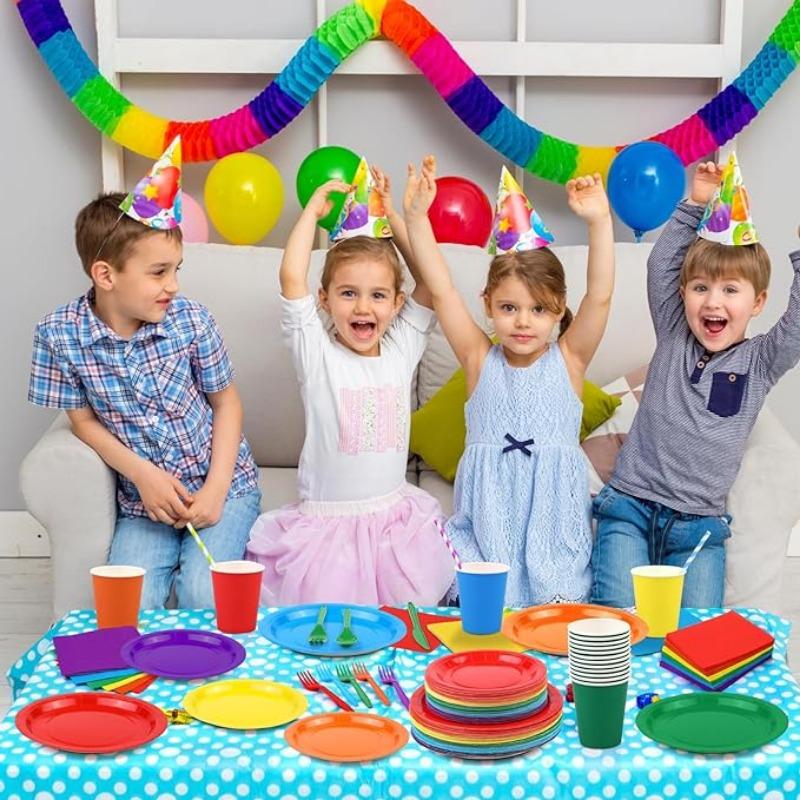 Одноразовый набор столовых приборов для вечеринок Бумажные тарелки Стаканы Товары для вечеринок Одноразовый набор столовых приборов на Новый год День святого Валентина День рождения