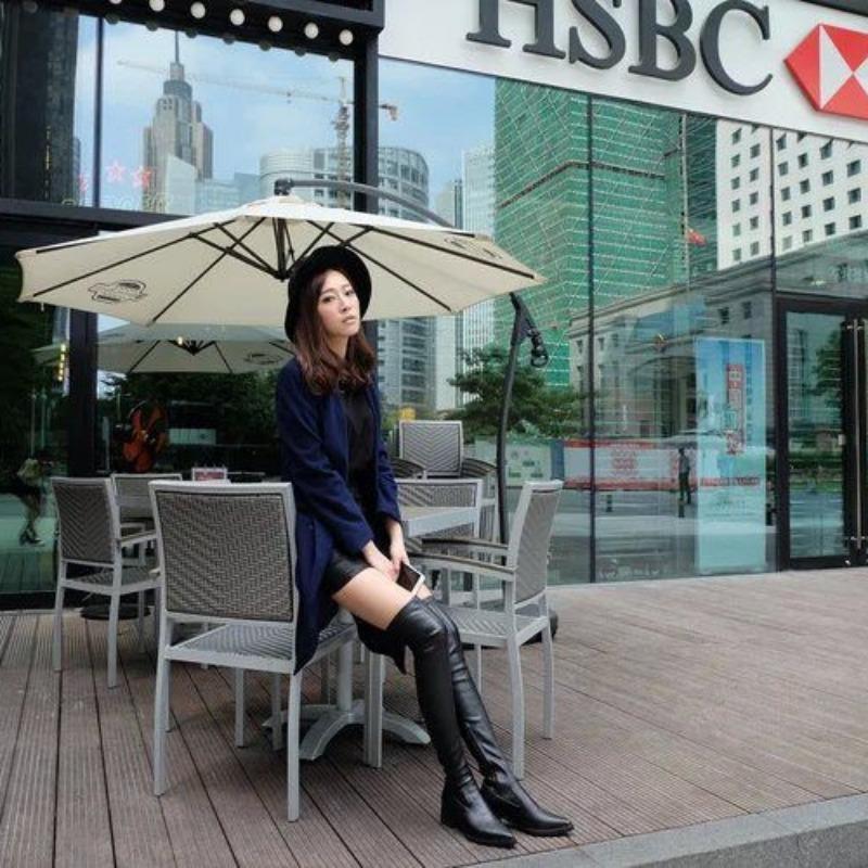 Сапоги до колена женские черные с острым носком, эластичные, длинные, для женщин, дизайнерские, роскошного качества, горячая работа