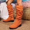Модные женские ботильоны зимние уличные повседневные мягкие роскошные туфли для женщин модные прочные удобные длинные ботинки женские Botas De Mujer