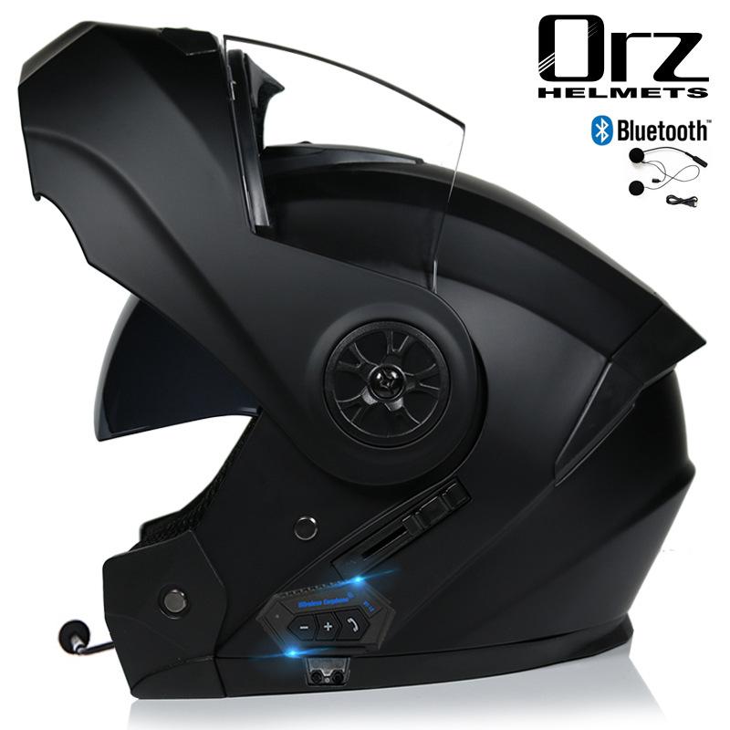Orz Non Motorcycle Helmet Full Helmet Men's And Women's Dual Lens Electric Vehicle Bluetooth Uncover Half Helmet And Seasonal Helmet