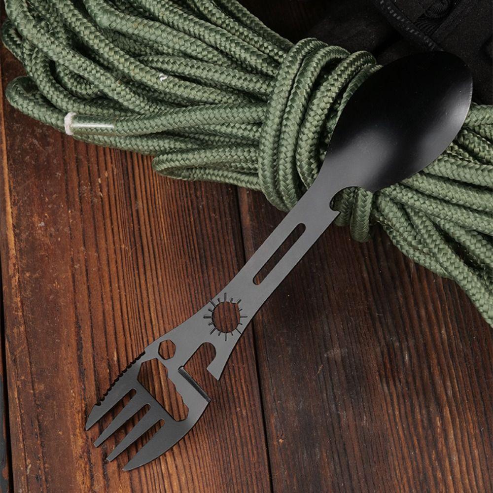Multi-function Bottle Cans Opener Stainless Steel Multifunctional Spork  EDC Survival