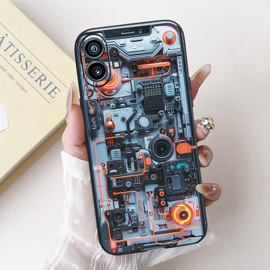 Модный Чехол-Картина Для Nothing Phone (1) Черный Мягкий Силиконовый Чехол Для Nothing Phone One Phone1 Чехлы Бамперы