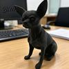 Современная черная статуэтка собаки 3D-печатная фигурка чихуахуа, статуэтка, пластиковый настольный питомец, скульптура щенка для украшения стола, подарок любителям, стабильная