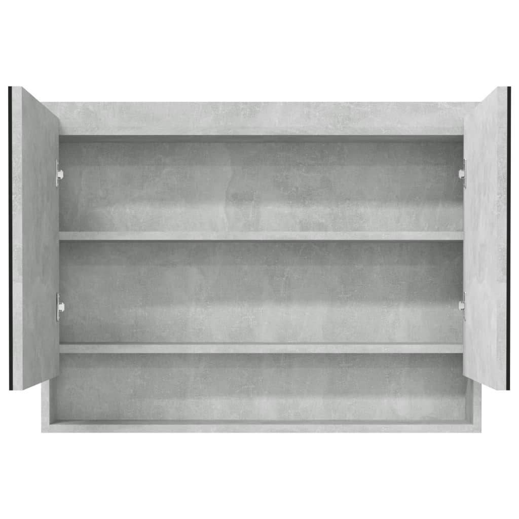 Vidaxl Szafka Łazienkowa Z Lustrem, 80X15X60 Cm, Mdf, Szarość Betonu