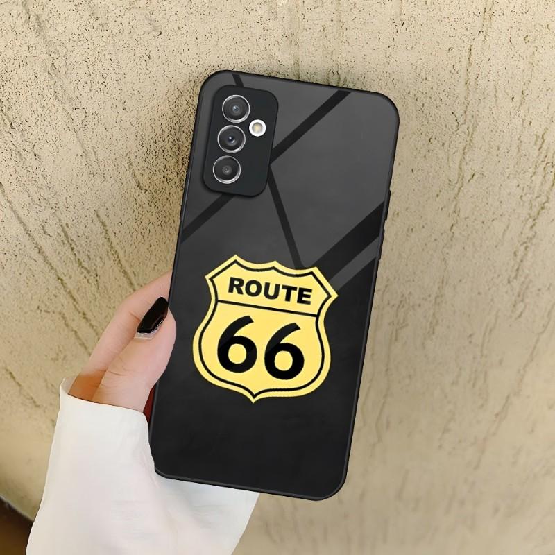 Route 66 Phone Case For Samsung S30 S23 S22 S21 S20 Fe S10 E S9 Note 20 10 Pro Ultra Plus 5G Glass Cover