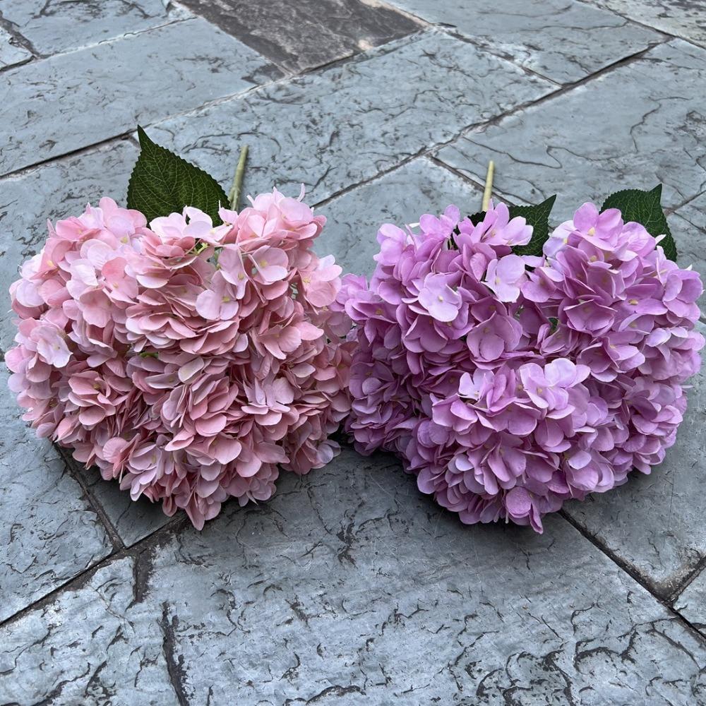 Шелковые искусственные цветы гортензии большого размера, имитация свадебной флористики для домашней вечеринки, свадьбы