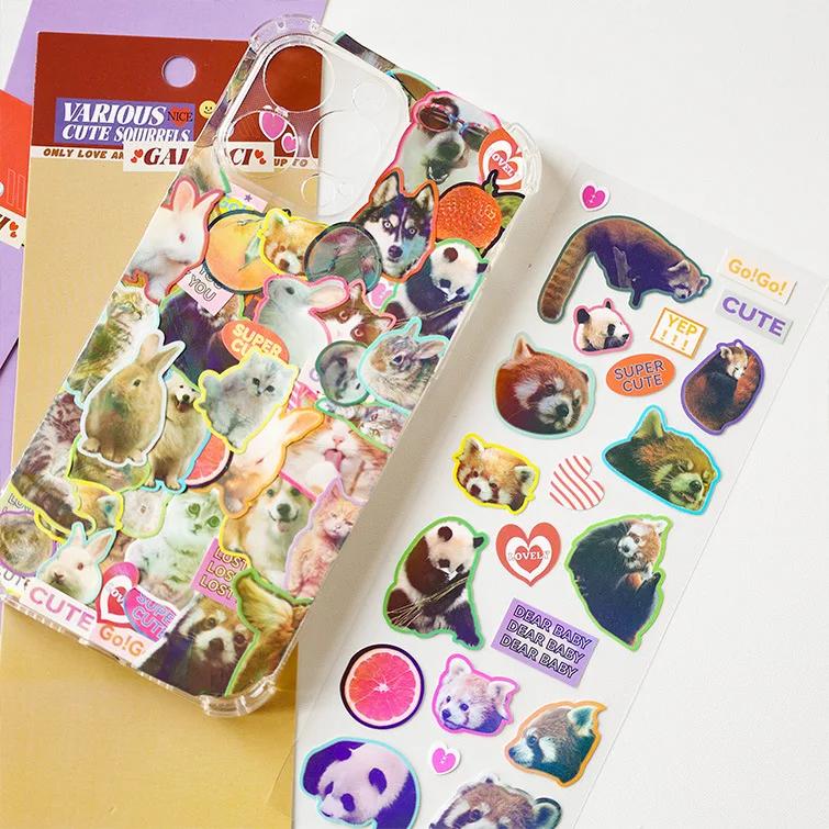 1 шт., американские винтажные наклейки с изображением животных, цветные наклейки на края для девочек и мальчиков, чехол для мобильного телефона, багажа, гитары, платформы для ПК и ноутбука, украшения своими руками