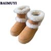 Меховые балетки на платформе женские зимние ботильоны теплая обувь 2025 тренд новые короткие плюшевые хлопковые ботинки челси повседневные прогулочные женские ботинки