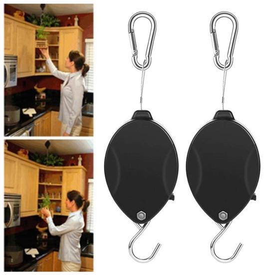 Шкив для подвешивания растений, прочная вешалка для растений, трос из нержавеющей стали, выдвижная вешалка, регулируемый крючок для садовых корзин, кормушек для птиц