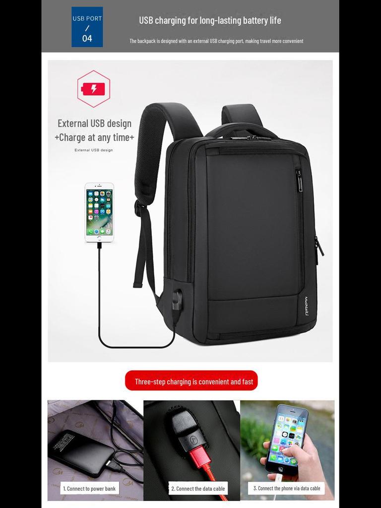 Мужской модный водонепроницаемый рюкзак для путешествий класса люкс: Вместительная, многофункциональная сумка через плечо для школы и ноутбука.