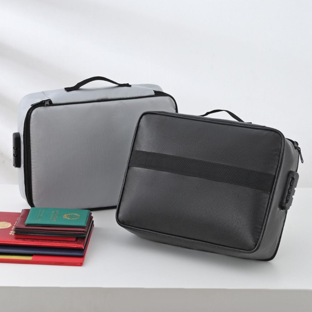 Водонепроницаемая Огнестойкая Сумка для Документов с Замком Удобная Ручка Дорожная Сумка-Архив Экономия Места Застежка-Молния