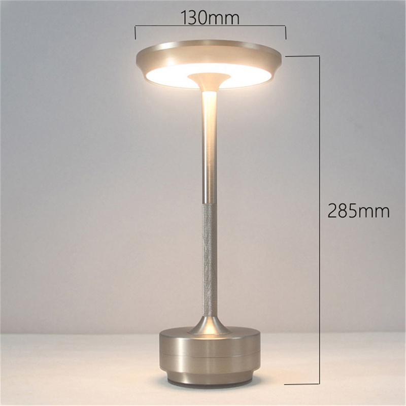 Aluminum Alloy LED Lamp Night Light Infinitely Dimmable Atmosphere Retro Portable Cordless Rechargeable Touch Desk Lamp For Bar