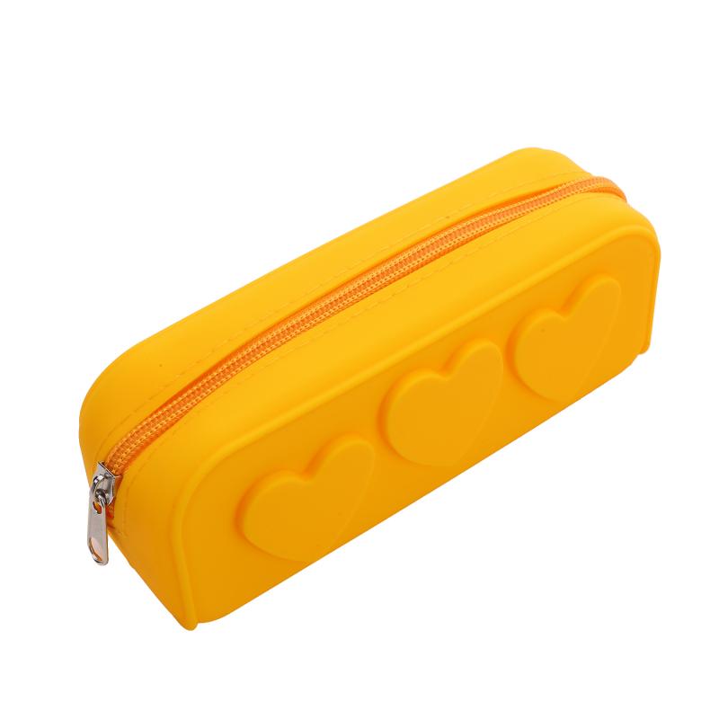 Силиконовый пенал Love Candle Bag, удобная сумка для хранения, в форме сердца, макаруны, моющаяся силиконовая сумка для канцелярских принадлежностей