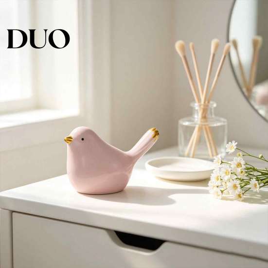 Unique Housewarming Gift Ideas Ceramic Birds Figurine, Matte Glaze Bird Statue, Modern Animals Ornaments, Mini Creative Space Decor Objects