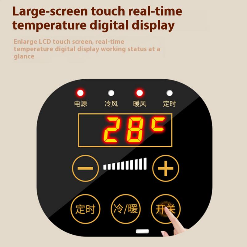 2000 Вт Маленький комнатный кондиционер Охлаждающий вентилятор 3 скорости Регулируемая температура Настенный воздухоохладитель с пультом дистанционного управления Электрический обогреватель