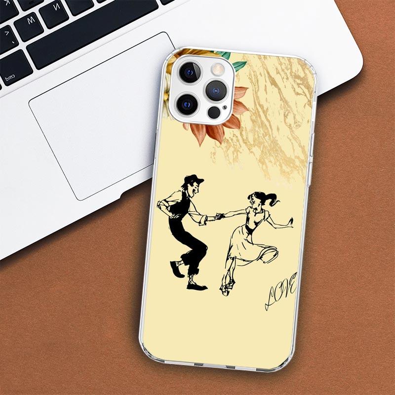 Чехол для телефона I Love Dance для Apple iPhone 11 12 13 15 14 Pro 7 XR X XS Max 8 Plus + Mini SE с индивидуальным принтом, мягкий чехол