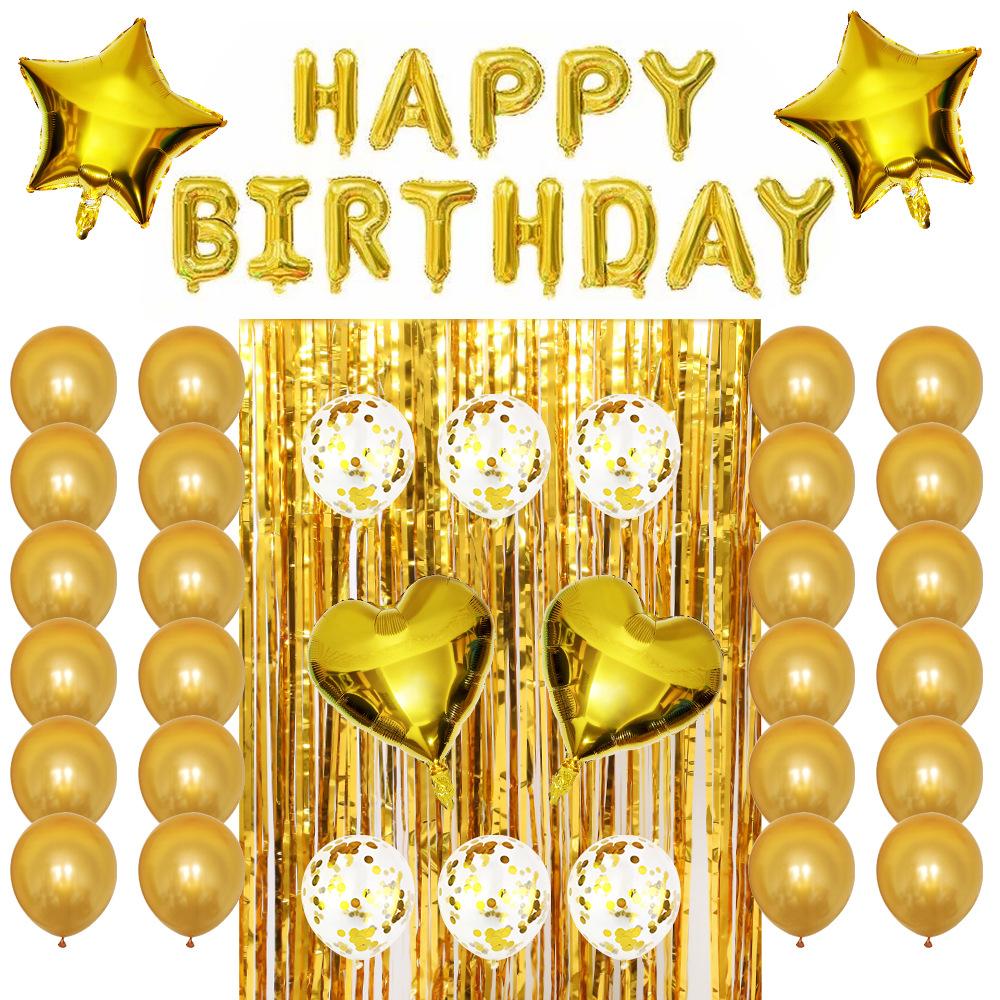 Red And Black Theme Balloon Set Adult Children Birthday Party Balloon Decoration Arrangement Rain Curtain Balloon