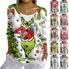 Women's Fashion Casual Knit Sweater Button-Up Christmas Print Cardigan Jacket