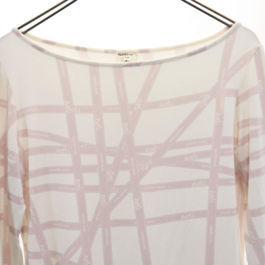 Hermes Made In Italy 7 Minutes Sleeve Cut LA White System Women Used