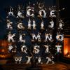Creative Photo Prop Wall Decorations Halloween Letter Ornament, Spooky Hanging Wooden Alphabet Letters Pendant with Ghost Holiday Scenery for