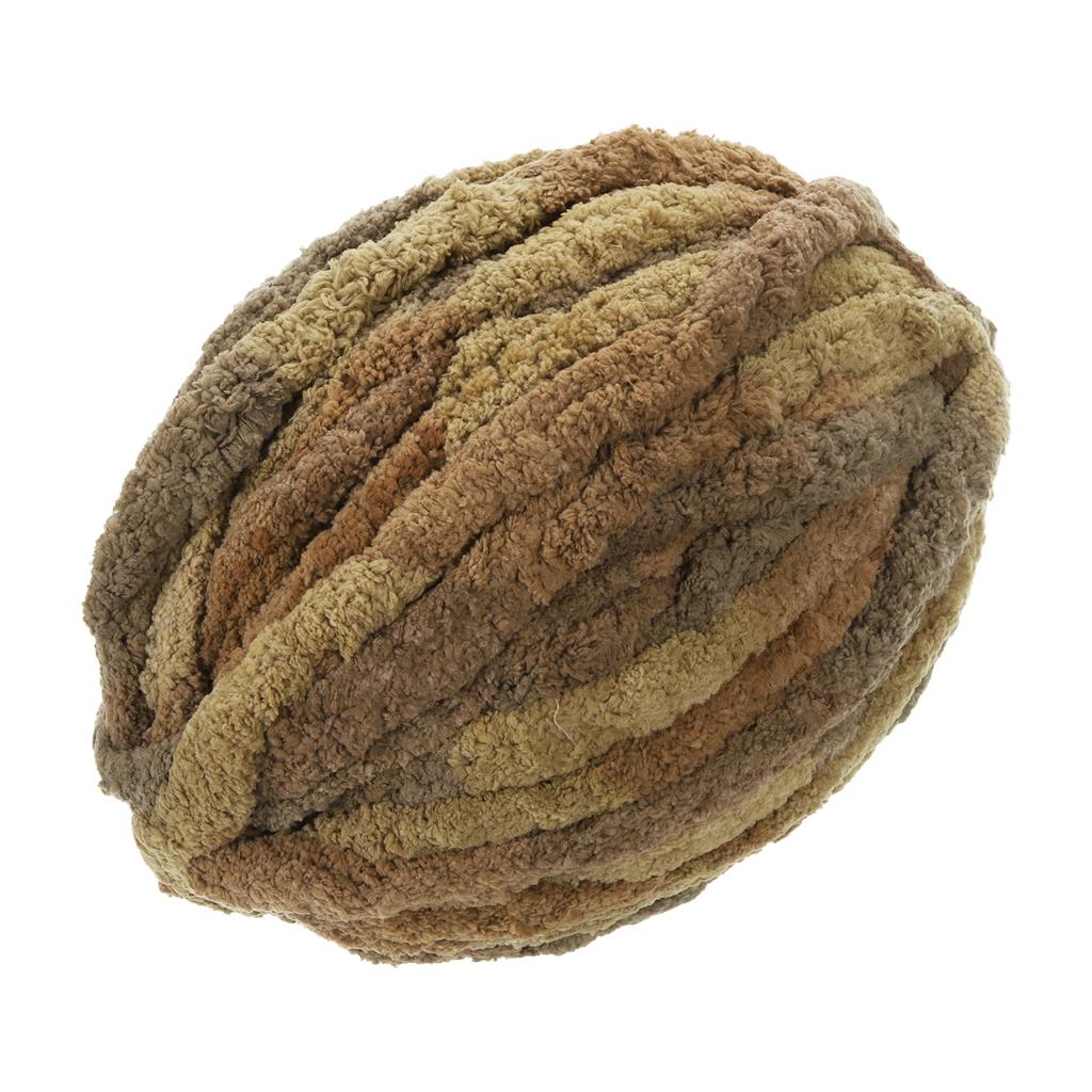 Объемная пряжа Полиэстеровая пряжа для пледа Ручная вязка Сделай сам Толстая шенилловая пряжа для вязания крючком Пледов Сумок Шапок 27м х 2см Смешанный цвет