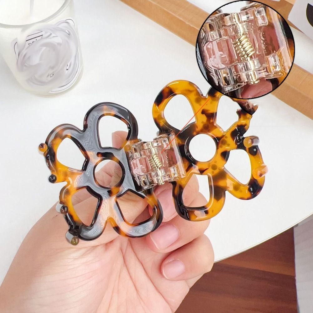 Hairpin Hollow Flower Hair Claws Headwear Hair Grab Cute Acetate Hair Clip Streetwear