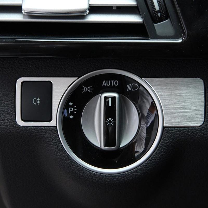 Наклейки на кнопку регулировки фар автомобиля, подходят для Mercedes Benz A W176 B W246 C W204 E W212 E350 GLK X204 GL