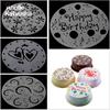 4Pcs/lot Plastic Cake Stencils Flower Spray Stencils Birthday Cake Mold Decorating Bakery Tools DIY Mould Fondant Template