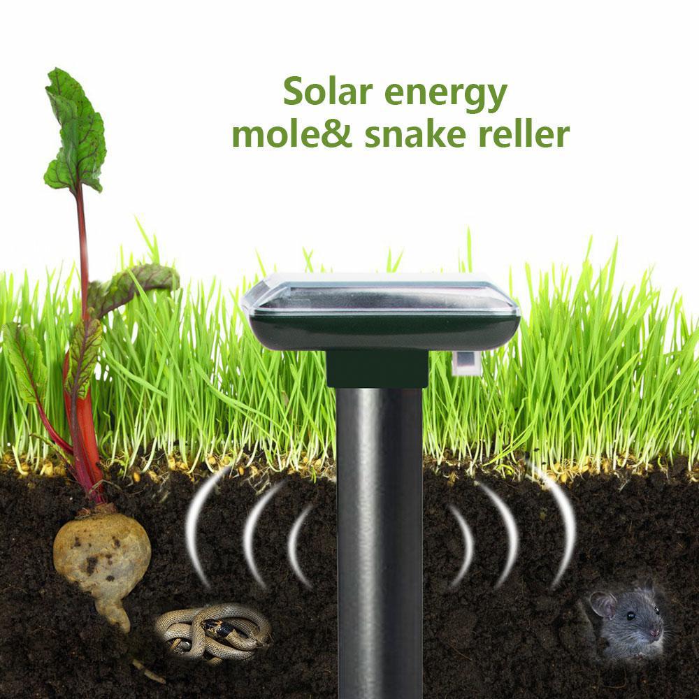 Solar-Powered Outdoor Rodent & Snake Repeller with Beeping Sound - Waterproof, Ground-Inserted Design