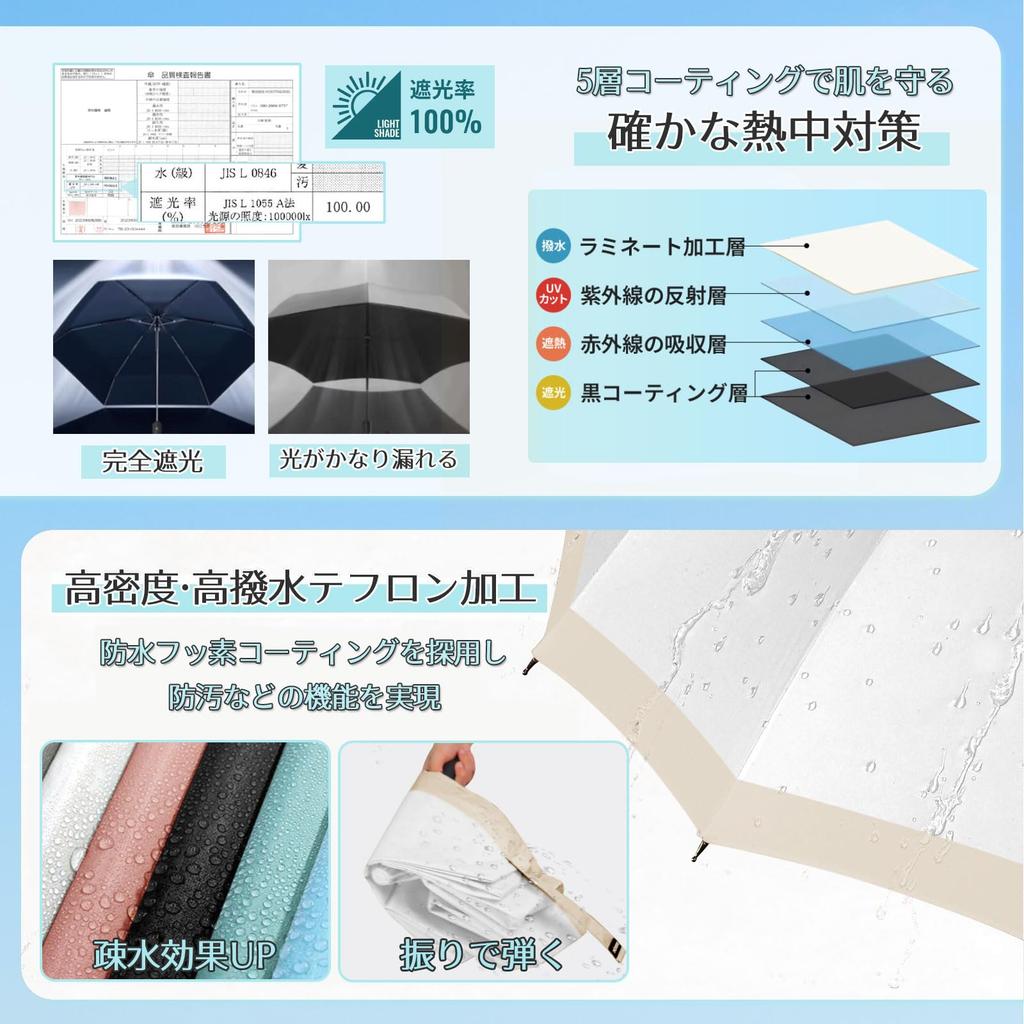 DSDCDJ Складной зонт Легкий УФ Полностью Защищает Шесть Автоматический Солнечный Тепловой удар Включает Хранение Идеальный Подарок для или Сверхлегкий [JIS