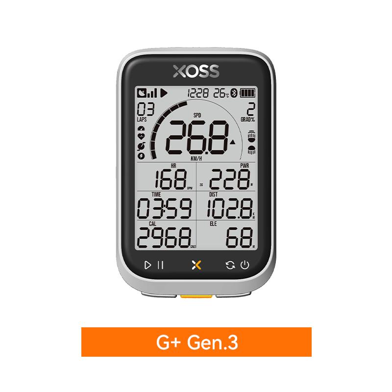 XOSS G3/G3+ GPS Велокомпьютер G/G+ Поколение 3 Измеритель мощности Каденс Скорость Велосипедный Одометр G3 Плюс Водонепроницаемый Освещение Подключение Велоспорт