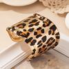 Модный широкий женский открытый браслет с леопардовым принтом