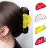 Women Hair Clip Lemon Orange Watermelon Kiwi Fruit Shape Hairpin Lightweight Back Head Hair Clamp Hair Accessories