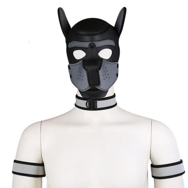 Новый набор резиновых масок собаки для клубной одежды, косплея, капюшон, 4 шт./набор