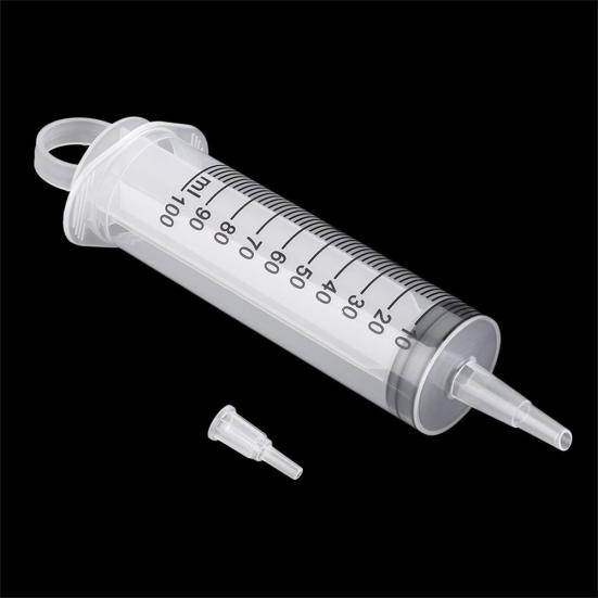 100ml Disposable Plastic Hydroponics Nutrient Sterile Measuring Syringe Injector