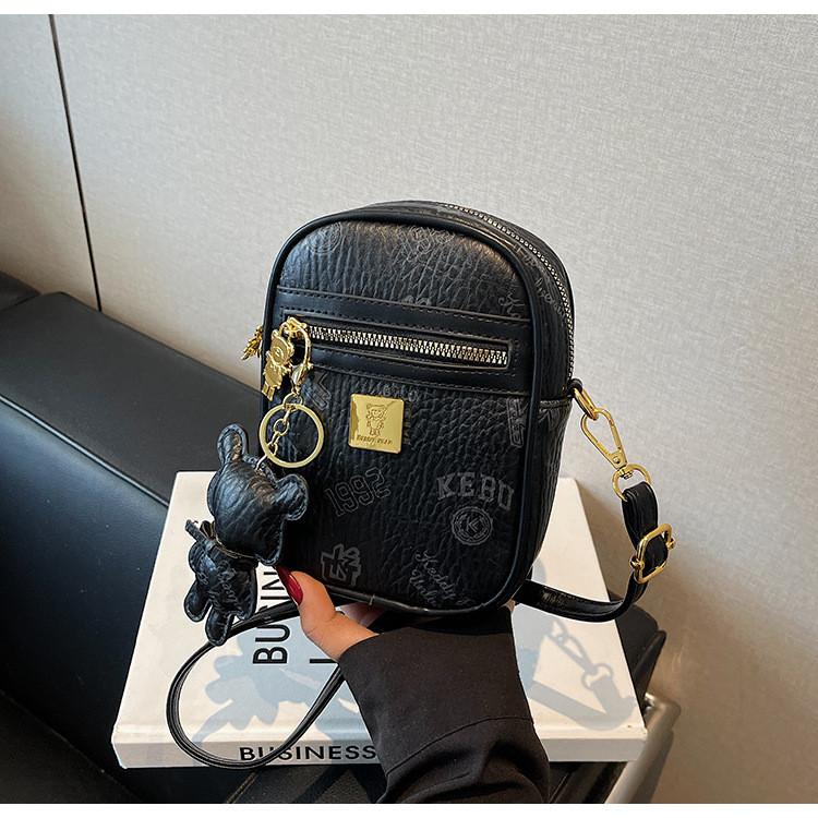 IELGY High-End Mini Vertical Mobile Phone Bag All-Match Bear Shoulder Messenger Bag