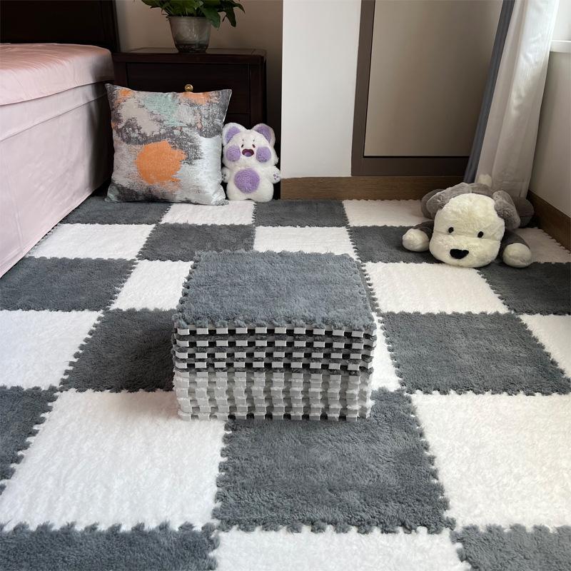 Мягкий плюшевый детский коврик 30x30x1 см, Игрушки для малышей, Коврик-пазл из ЭВА-пены, Теплые детские игровые коврики, Соединяющиеся коврики, Коврик для младенцев