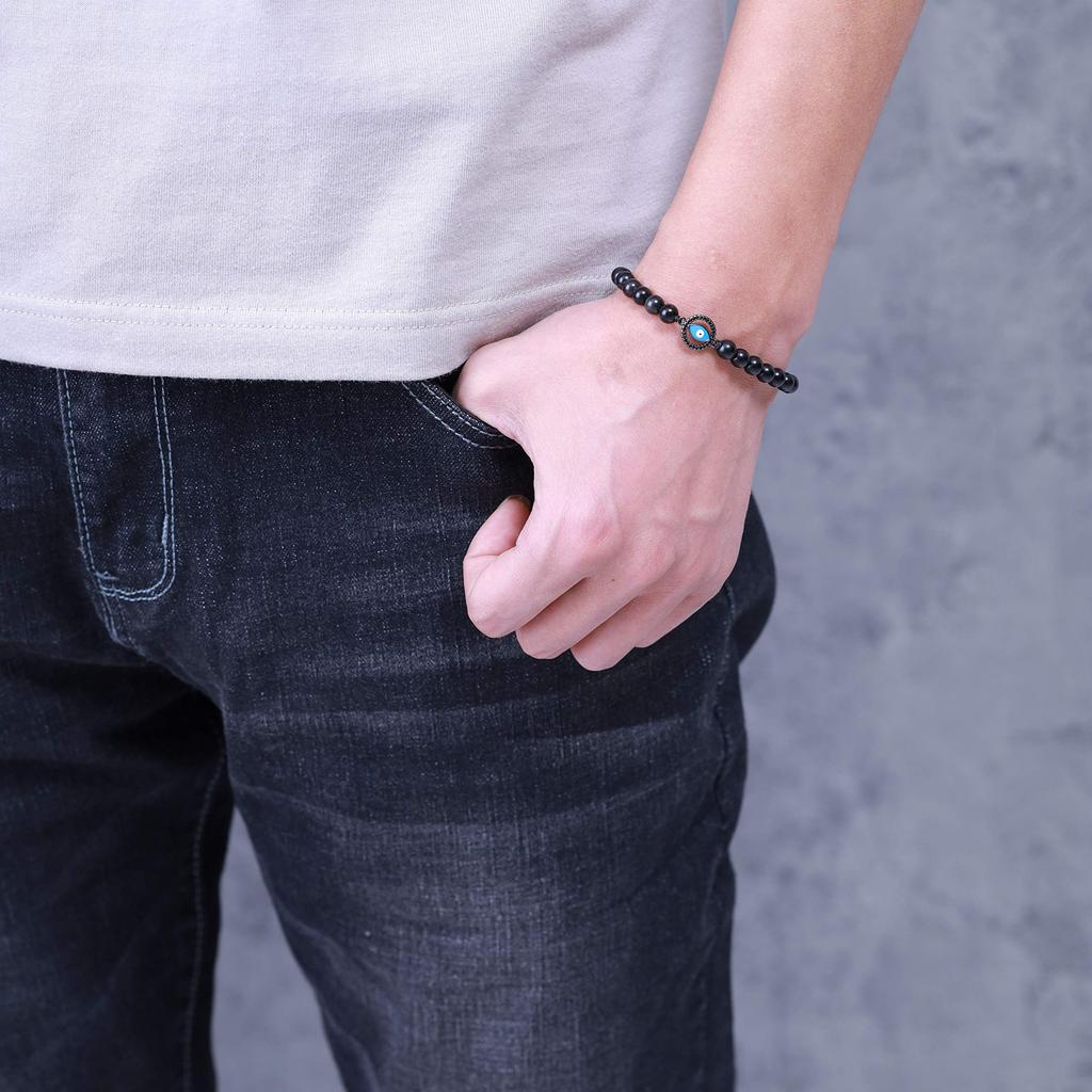 Браслет из обсидиана «Глаз Дракона» Коаи с энергетическим камнем, регулируемый, защищает от невезения и приносит удачу, мужской, длина,