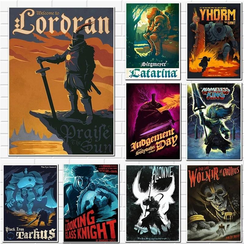 Мультфильм Dark Souls Игра Музыка Плакаты YHORM THE GIANT Картина на холсте THE ABYSSWALKER Настенное искусство HD Картина Гостиная Домашний декор