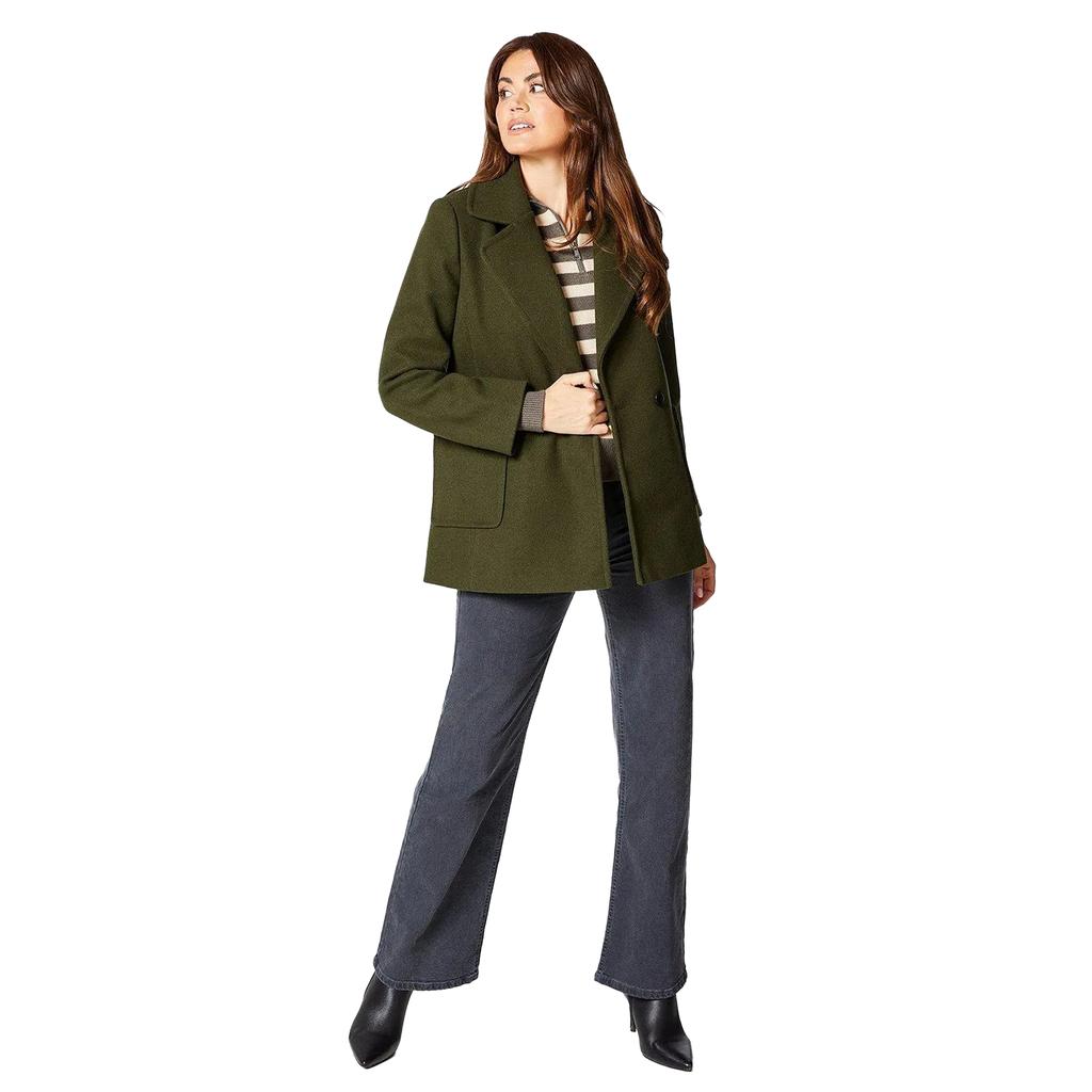 Принципы: женское/женское маленькое двубортное пальто с накладными карманами