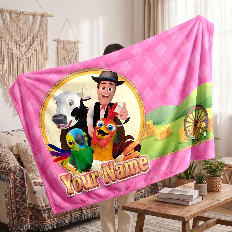 La Granja de Zenón Personalized Flannel Blanket, Custom Printed Text Name, Warm Soft Blanket For Couch Bed