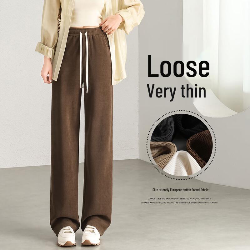 Handu Yishe Women's High-Waist Loose Straight-Leg Casual Pants