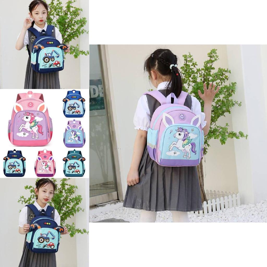 Adorable Cartoon Nylon Backpack For Kids Unisex Lightweight And Trendy Design
