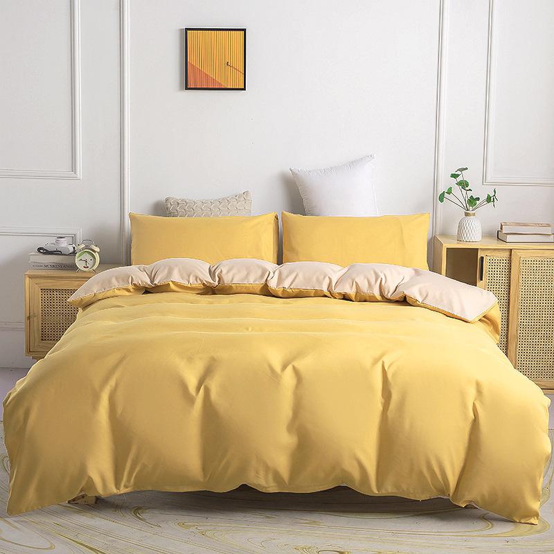 Comforter Set - 3 Pieces Duvet Cover Set Comfy Simple Style Soft Breathable Textured Durable Feel Bedding for All Seasons No Bed Sheet