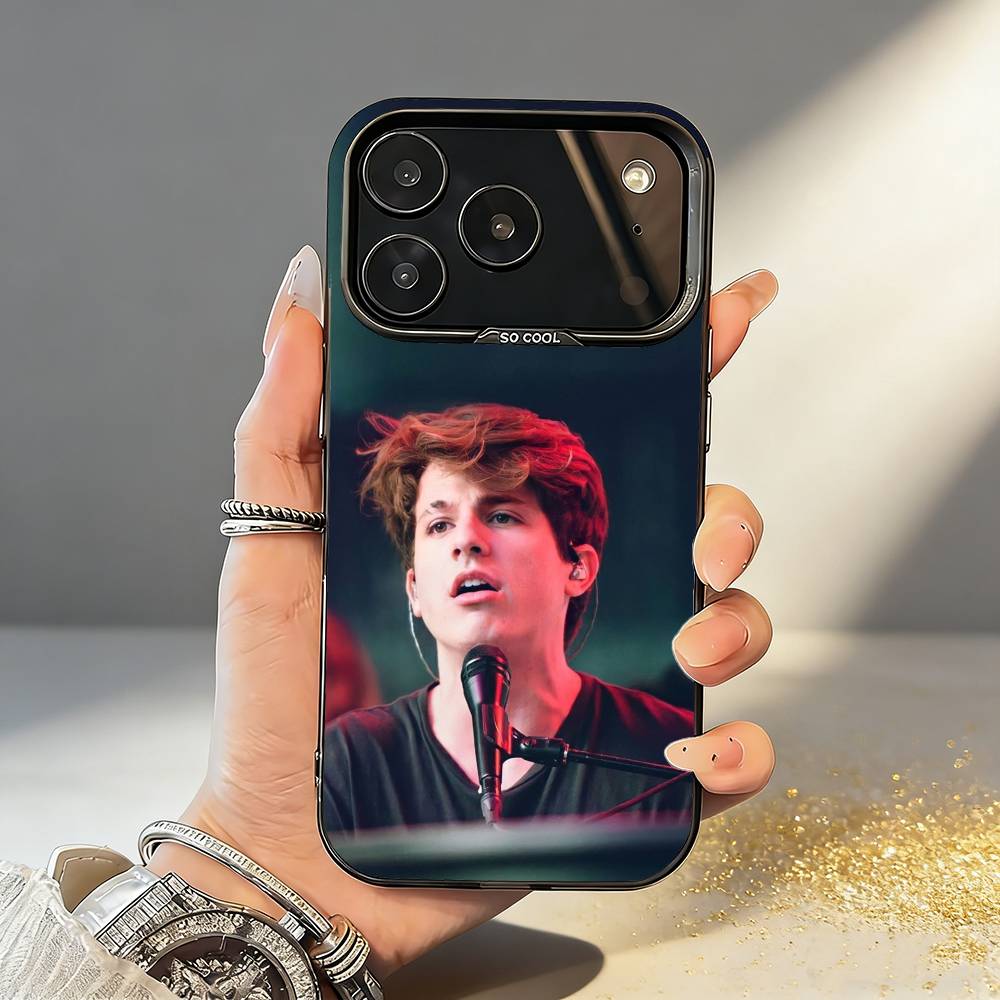 Чехол для телефона певца C-Charlie P-Puth Для iPhone17,16,15,14,13,12,11,Pro,MAX Серый Матовый Силиконовый Черный Чехол