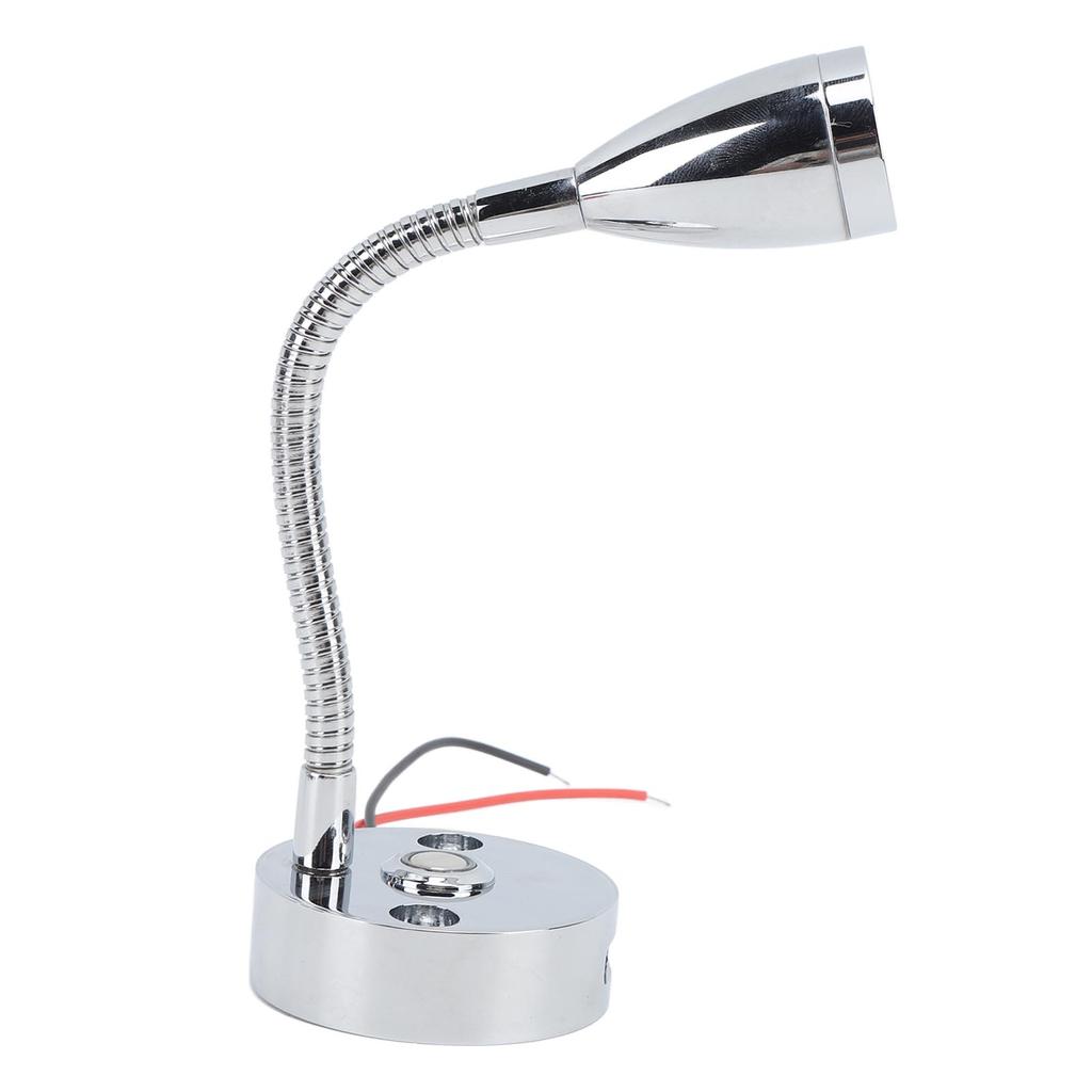 Светодиодный светильник для чтения в автодоме, хромированный, комнатный, прикроватный, для лодки, яхты, USB, 3 регулируемых цвета света, сенсорный светильник D